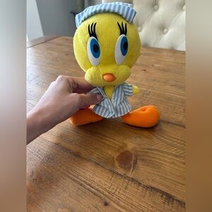 Vintage 1995 Tweety Bird Pyjamas Looney Tunes Soft Plush Stuffed Animal